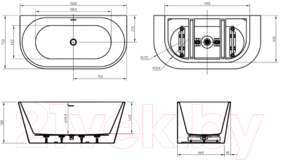 Ванна акриловая BelBagno BB710-1500-750