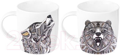 Набор кружек Elan Gallery Медведь и волк / 410110