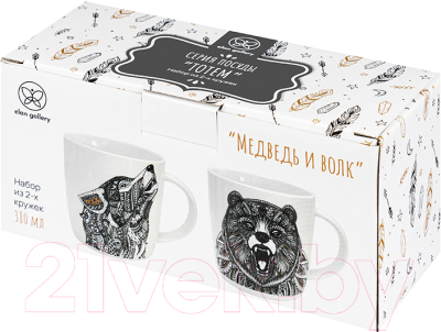 Набор кружек Elan Gallery Медведь и волк / 410110