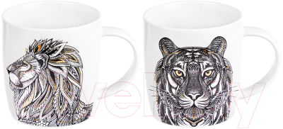 Набор кружек Elan Gallery Лев и тигр / 410111 - фото
