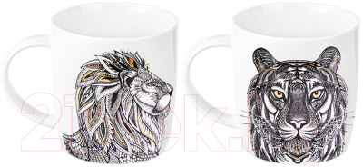 Набор кружек Elan Gallery Лев и тигр / 410111