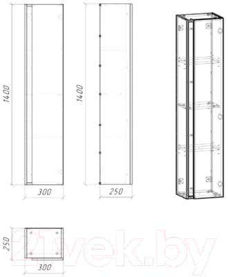 Шкаф-пенал для ванной Grossman Юнит 30 / 208012