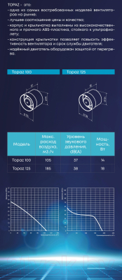 Вентилятор канальный Zernberg Topaz 100 Turbo 10222221