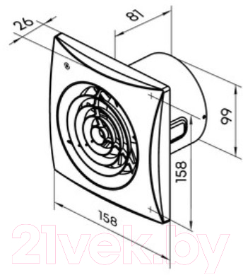 Вентилятор накладной Zernberg Izumrud 100 10238801