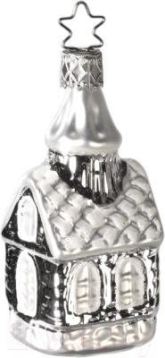 Елочная игрушка Inge's Christmas Silver And White Elegance. Домик / 10054S014 - фото