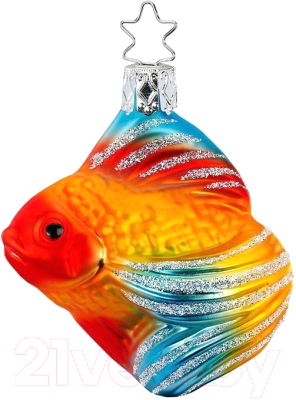 Елочная игрушка Inge's Christmas Miracle Of The Sea. Вуалехвост Золотая рыбка / 10050S020 - фото