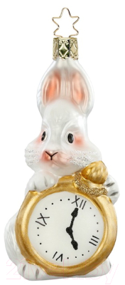 Елочная игрушка Inge's Christmas Crazy Tea Party. Слишком поздно! Кролик / 10058S020 - фото