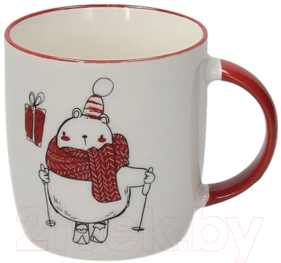 Кружка Andrea Fontebasso New Milk&Coffee Cozy Xmas. Медвежонок на лыжах / NL689H2M205-3 - фото