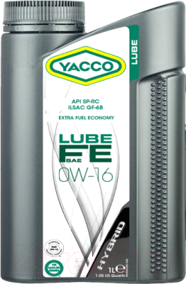Моторное масло Yacco Lube FE 0W16 - фото