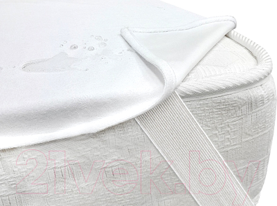 Наматрасник защитный Luxsonia Caress Непромокаемый с резинкой на 4 угла 80x200 / Мр0000-0 - фото