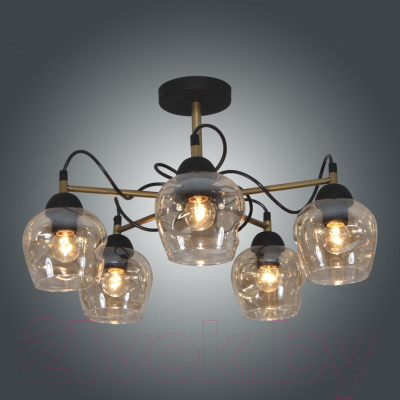 Люстра Элетех Мирра 151 НСБ 01-5x60-165 Е27 / 1005405273 (черный/золото)