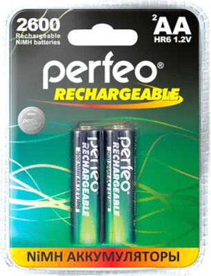 Комплект аккумуляторов Perfeo AA2600mAh/2BL - фото