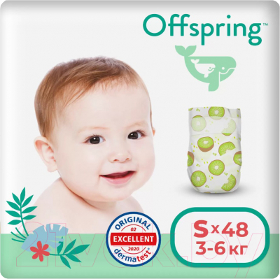 Подгузники детские Offspring S 3-6кг Киви / OF01S48KIW - фото