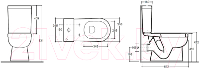 Унитаз напольный Керамин Бергамо Нова Slim МЛ 2-режим