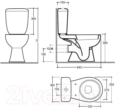 Унитаз напольный Керамин Позитано ЖС Инкоэр-Б1