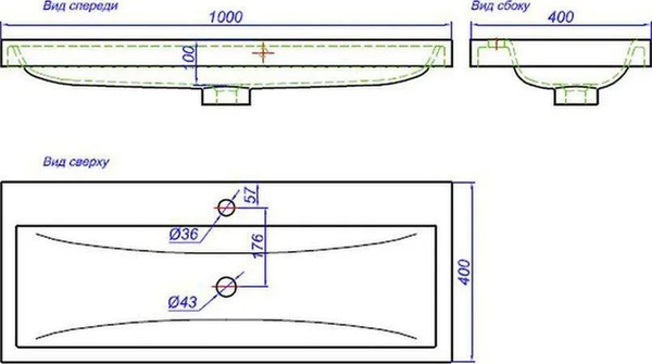 Умывальник Aqwella Инфинити 100 / Inf.10.04.D