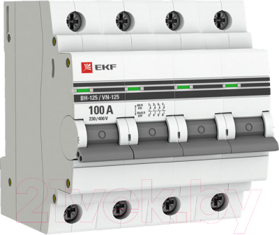 Выключатель нагрузки EKF PROxima ВН-125 4P 100А / SL125-4-100-pro - фото