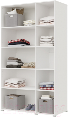 Шкаф Горизонт Мебель 1500 3-х створчатый с полками (белый/бетон)