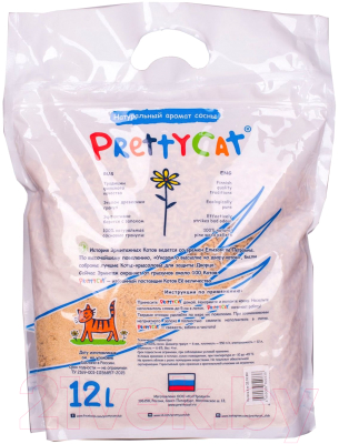 Наполнитель для туалета Prettycat Wood Granules Древесный для котят / 620338