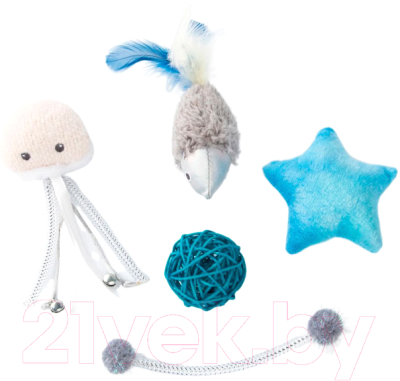 Набор игрушек для кошек Pet Park Космический сет с кошачьей мятой / TOY99933-VA - фото