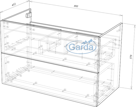 Тумба под умывальник Garda Grado 58н 90 / 26.58н.900