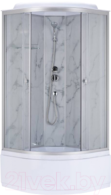 Душевая кабина Водный мир ВМ201 90x90 (белый мрамор) - фото