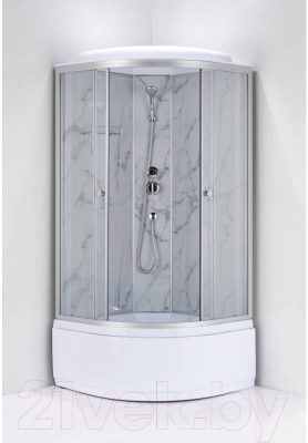 Душевая кабина Водный мир ВМ201 90x90 (белый мрамор)