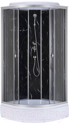 Душевая кабина Водный мир ВМ243 90x90 (черный мрамор) - фото