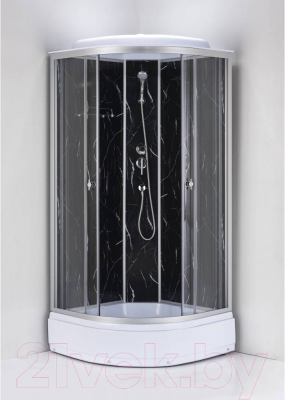 Душевая кабина Водный мир ВМ243 90x90 (черный мрамор)