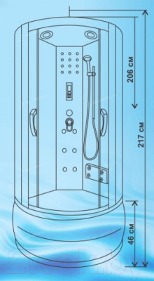 Душевая кабина Водный мир ВМ8815 100x100 (матовое стекло)