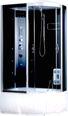 Душевая кабина Водный мир ВМ-8801 L 80x110 (черный/тонированное стекло) - фото