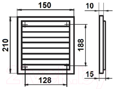 Решетка вентиляционная Семь ветров РВ2-02