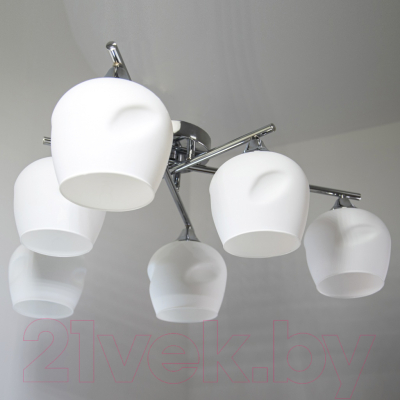 Люстра Элетех 21271-7/6 НПБ 01-6х60-118 Е27 / 1005405264 (хром)