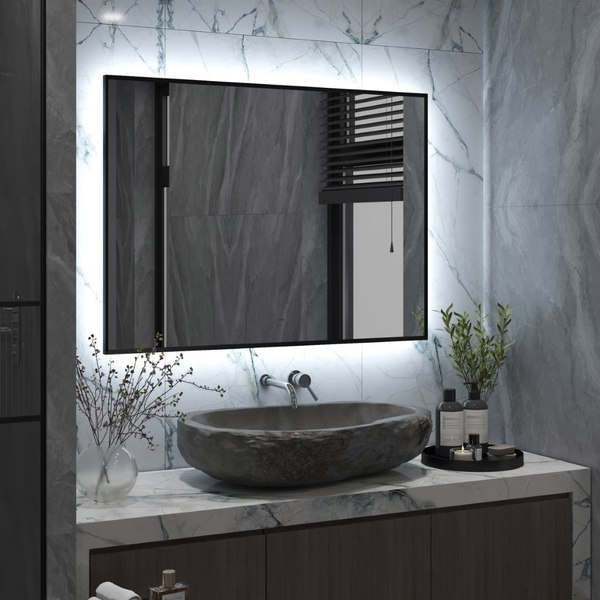 Зеркало Континент Meridian Black Led 100x70