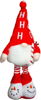 Фигура под елку GrandSiti Гном в красном колпаке и ботиночках со снеговичками / HM2867-53 - фото