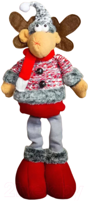 Фигура под елку GrandSiti Олень в цветной куртке, шарфе и сером колпаке / HM2875-53 - фото