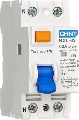Устройство защитного отключения Chint 1п+N 63А 30мА NXL-63 (R) / 280724 - фото