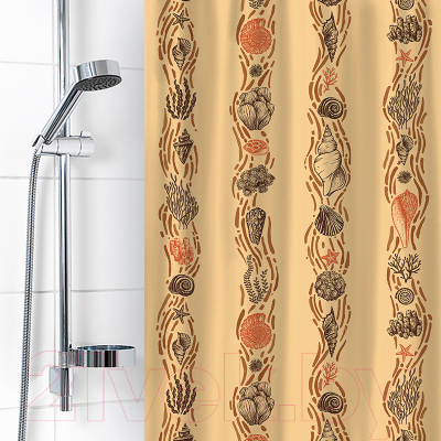 Шторка-занавеска для ванны V-line Ракушки