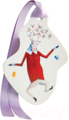 Елочная игрушка Vista Alegre Angels. Олень с колокольчиками 21121913 - фото