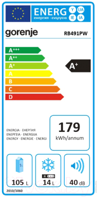 Холодильник с морозильником Gorenje RB491PW