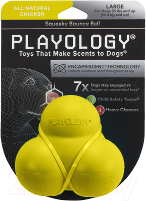 Игрушка для собак Playology Squeaky Bounce Ball / P33333