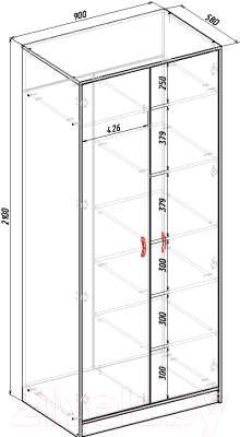 Шкаф Мебель-Класс Мэдисон-М / МК200.08М (венге/ясень шимо светлый)