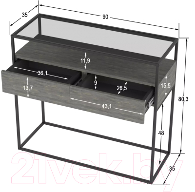 Консольный столик Калифорния мебель Эйден (интра)