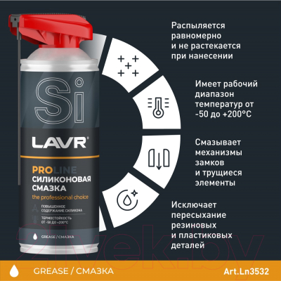 Смазка техническая Lavr Силиконовая Pro Line / Ln3532