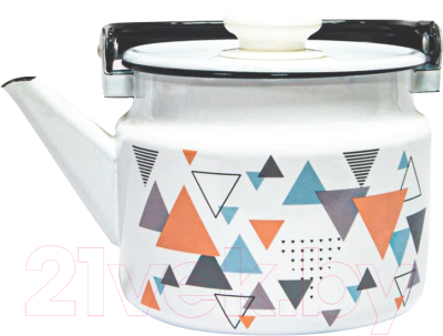 Чайник Лысьвенские эмали Треугольники / С-2710П2/4Рч - фото