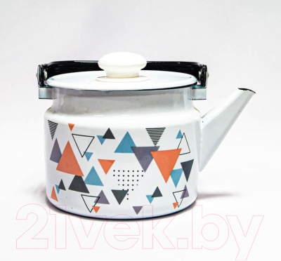 Чайник Лысьвенские эмали Треугольники / С-2710П2/4Рч