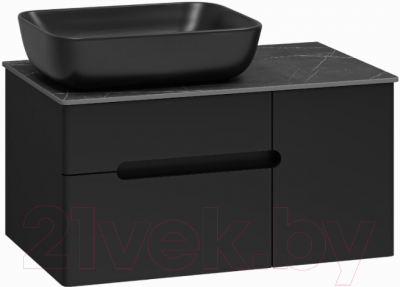 Тумба под умывальник Misty Роял 80 / П-Роя-01080-021П2Я (подвесная, черный)