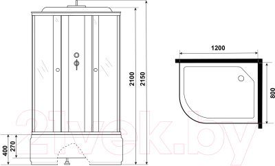 Душевая кабина Niagara Eco E120/80/40R/MT 120x80x215