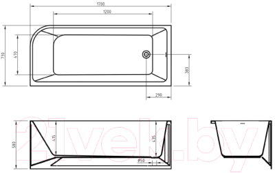 Ванна акриловая BelBagno BB712-1700-730-L