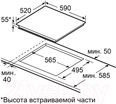 Индукционная варочная панель Maunfeld CVI604EXWH